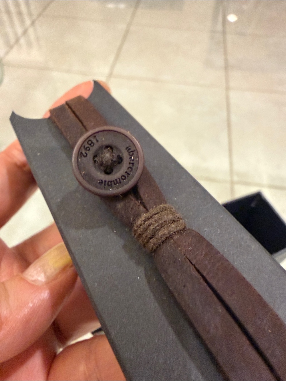 Abercrombie & Fitch Brown Leather Button-Closure Bracelet - Picture 6 of 10